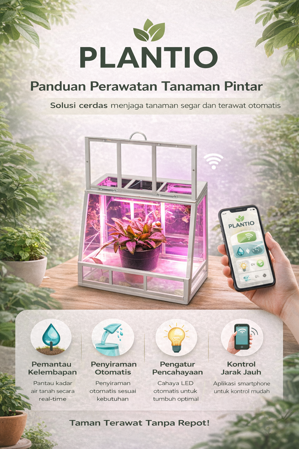 White and Green Minimalist Houseplant Shop